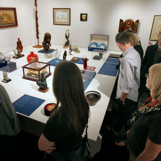 Gifts to the state, exhibition view. Courtesy of National Museum of Contemporary History of Slovenia