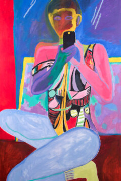 Jennifer Sullivan, The Mirror, 2015, Oil on canvas
64 x 34 inches 