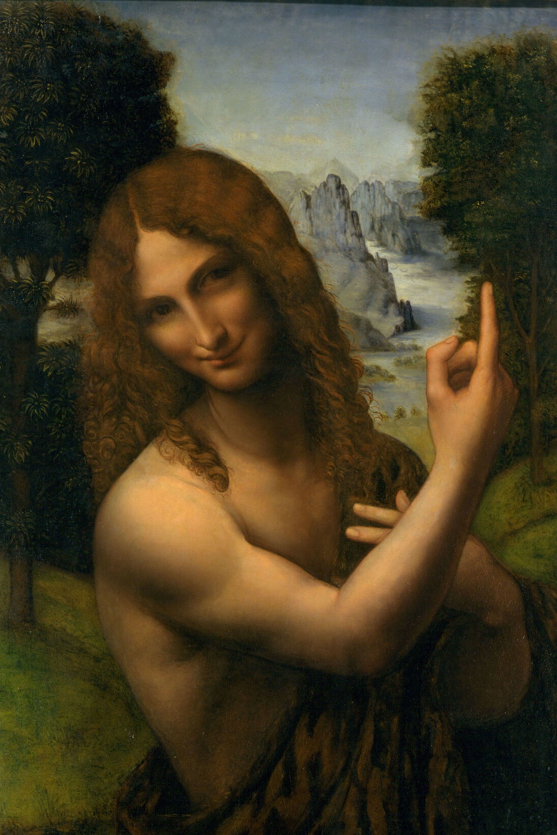 Pittore lombardo leonardesco (primo quarto del secolo XVI), San Giovanni Battista, INV. 98, tempera e olio su tela, 73 x 50,9 cm