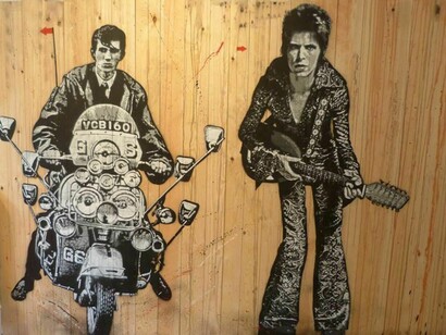 Jef Aérosol, Quadrophenia et David Bowie. Courtesy of Galerie Martine Ehmer