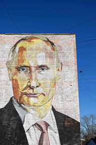 Mural en honor a Vladímir Putin en Moscú, Rusia
