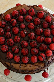 Dark Chocolate Raspberry Mousse Cheescake© Emily Ferris