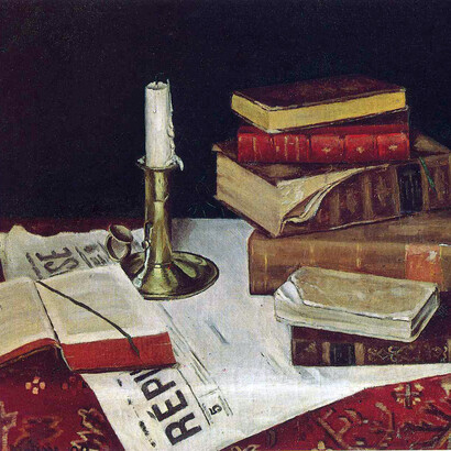 Henri Matisse, *Still Life with Books and Candle*, 1890
