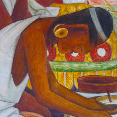Escenas de la vida mexicana precolombina por Diego Rivera