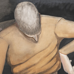 William Brickel, Alone in a Darkened Room (detail), 2023. Oil on linen, 55 1/4 x 51 7/8 inches. Courtesy of Kohn Gallery