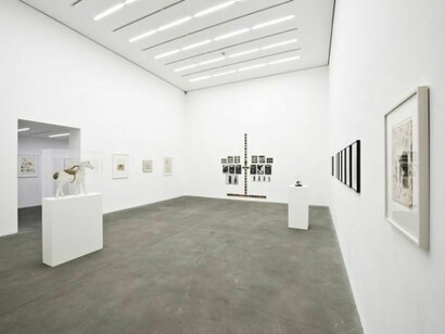 Alison Jacques Gallery installation image, Photo: Michael Brzezinski, Copyright Estate Birgit Jürgenssen, Vienna, Courtesy Estate Birgit Jürgenssen, Vienna and Alison Jacques Gallery, London