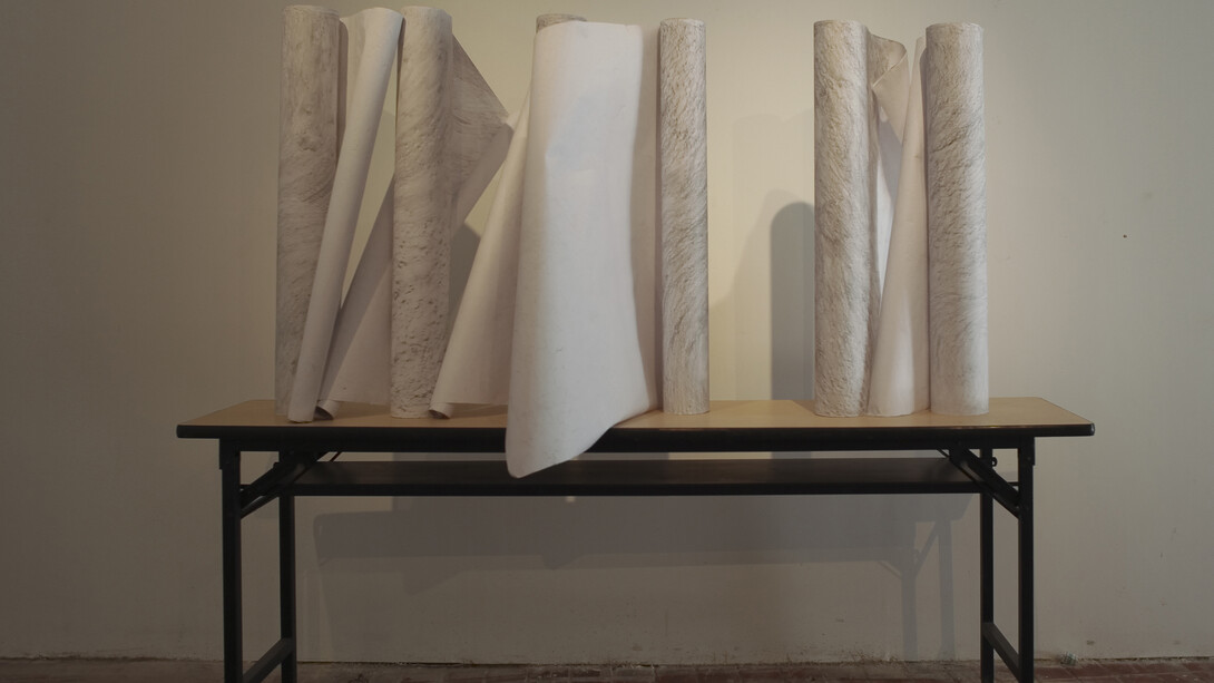 Carla Zaccagnini, Shangai em São Paulo in Shanghai, 2012, Frottage on paper and 13 inkjet prints, Variable dimensions. Photo courtesy of the artist