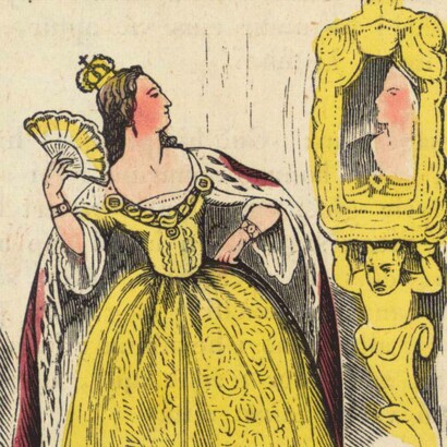 Illustrazione di Mjallhvít (Biancaneve), traduzione islandese del 1852 della fiaba dei fratelli Grimm