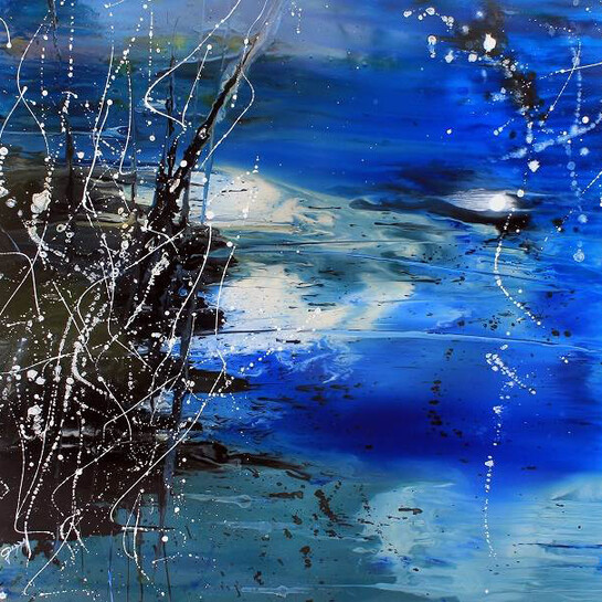 GEDDA, Rupture, Oil & Resin on Plexiglass, 29" x 29" x 1.5"