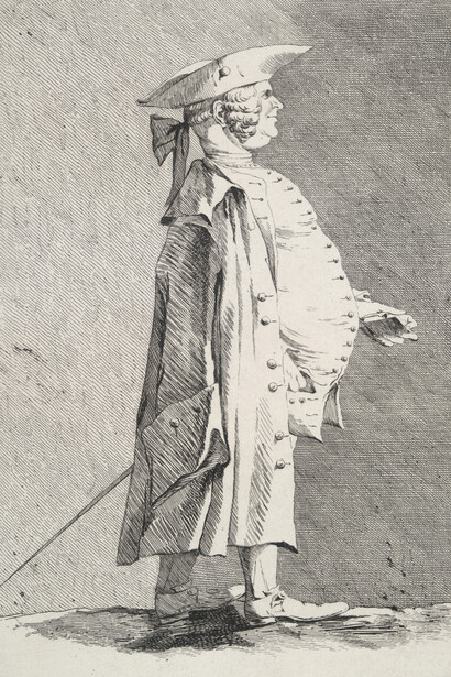 Etcher: Ange-Laurent de La Live de Jully, French, 1725–1779
After: Jacques Francois Saly, French, 1717–1776
Jean-Francois de Troy, Director of the French Academy in Rome, no. 8 in Recueil de caricatures
ca. 1754
Etching

Sheet: 27 x 18.8 cm (10 5/8 x 7 3/8in.)
Everett V. Meeks, B.A. 1901, Fund
2002