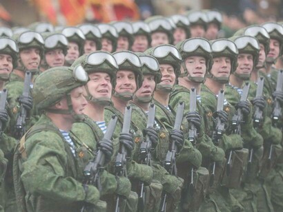 Russian infantry armed and ready for war