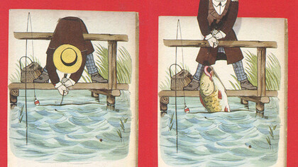 Quadro mobile, Illustrazione litografica con meccanismo di movimento tramite linguette di carta. Libro per bambini inglese della fine del XIX secolo.