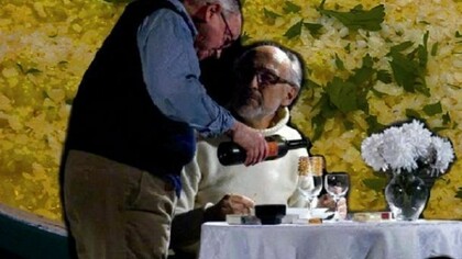 Amedeo Fago e Fabrizio Beggiato in una scena  di "Risotto"