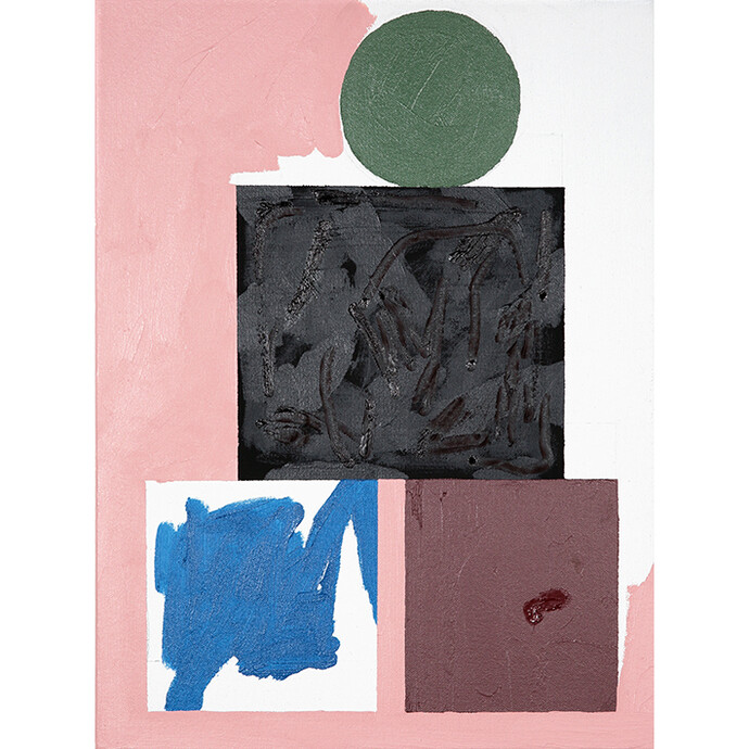 Benjamin Edmiston, Stack, 2014, oil and acrylic on canvas, 11 x 14 inches
