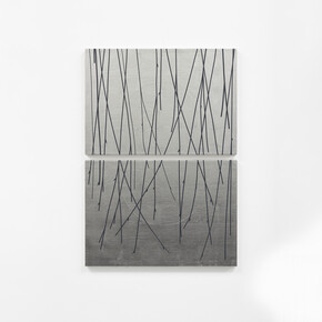 Darren Almond,
Senryū (late winter),
2024,
Palladium and acrylic on linen,
90 x 63 cm.
Photo: Peter Mallet. Courtesy White Cube