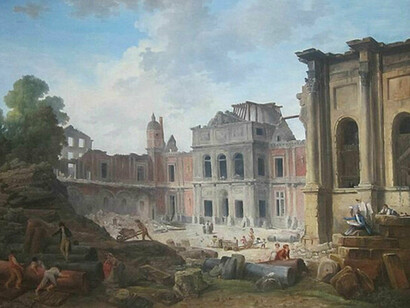 Hubert Robert, Démolition du château de Meudon, 1806