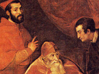 Papa Paolo III coi nipoti Farnese, ritratti da Tiziano Vecellio, Museo Nazionale di Capodimonte
