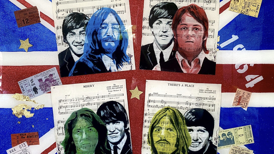 Artnwordz, The Beatles now and then. From the Red Dot Miami fair. Courtesy of Redwood Art Group