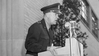 General Dwight Eisenhower visits the Aircraft Engine Research Laboratory in 1946