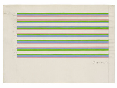 Bridget Riley, Untitled [Related to 'Persephone'], 1969, Pencil and gouache on graph paper, 18 7/8 x 26 3/4 inches (47.8 x 67.9 cm) © Bridget Riley 2014. All rights reserved. Courtesy David Zwirner, London