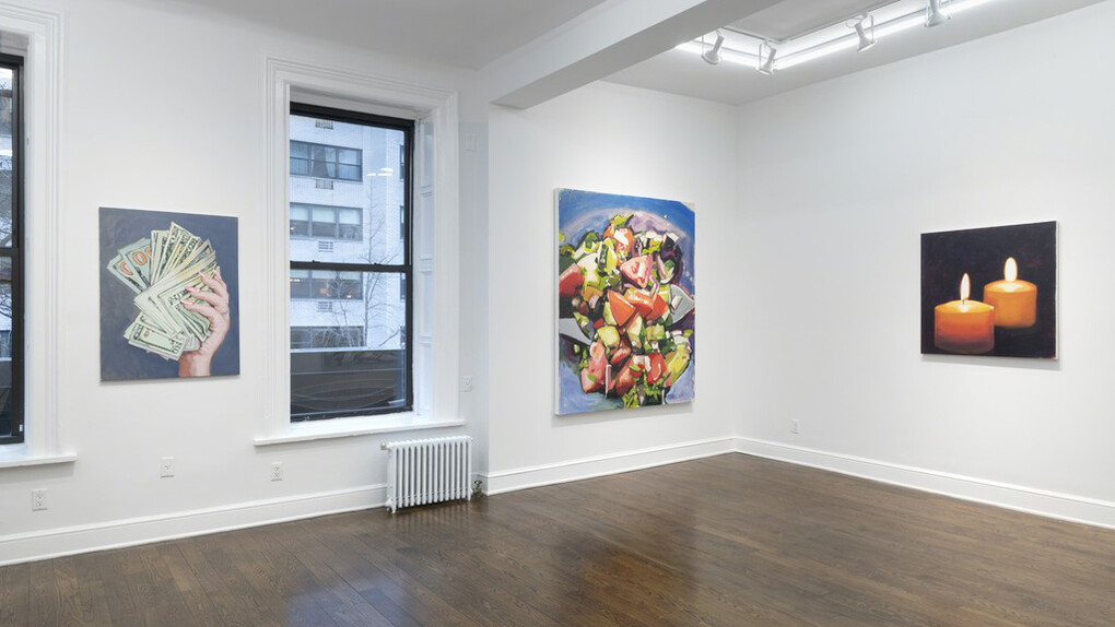 Salad, Candles, and Money. Courtesy of Johannes Vogt Gallery

