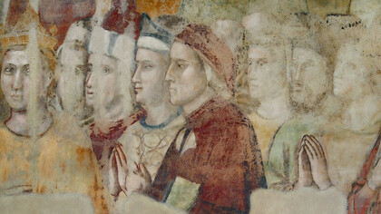 Giotto (or Giotto school), Portrait of Dante, fresco in the Bargello Palace,  Chapel of the Magdalene, Florence