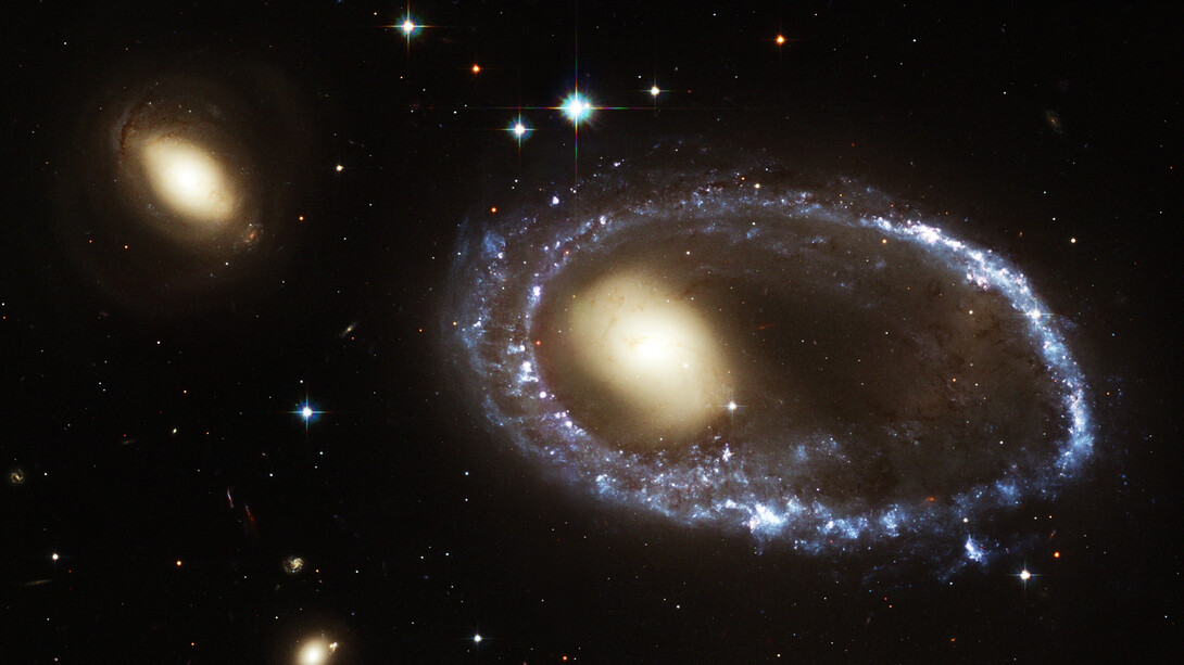 La galaxia anillo catalogada como AM 0644-741, constelación de Volans. Fotografía del Hubble