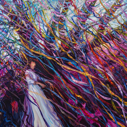 Kate Tova, Eternal dance between chaos and rootedness (detail), 2025. Courtesy of Eleanor Harwood Gallery
