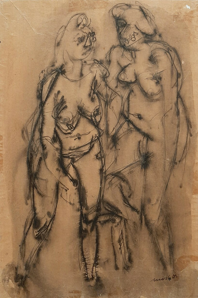 Ennio Morlotti, Two female nudes standing, 1945, foto Francesca Panseri
