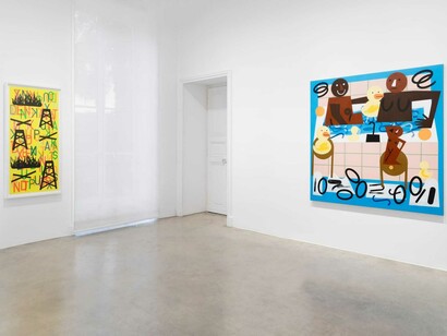 Nina Chanel Abney, Now what? Or what else? Vue de l'exposition. Avec l'aimable autorisation de Perrotin