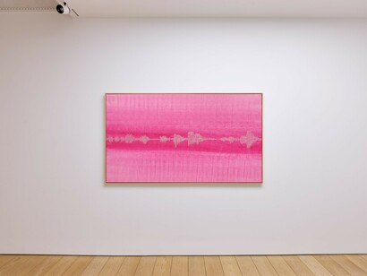 Romuald Hazoumè, Les fleurs du mâle, exhibition view. Courtesy of Gagosian