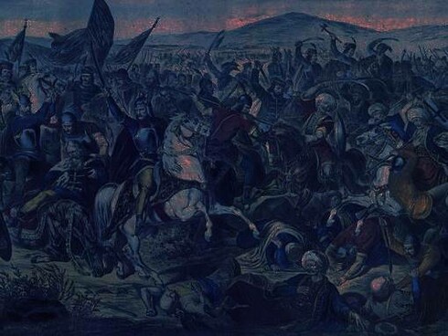 A battle depiction that includes the Viceroy of Egypt and Muhammed Ali Pasha