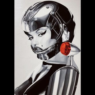 Teiji Hayama, Robotilyn, 2023, oil on canvas, 42.5x29.5 inches. Courtesy of the artist and Allouche Gallery, LA