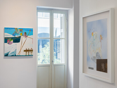 Zisis Bliatkas, Forecasting, days as surfaces, exhibition view. Courtesy of Rebecca Camhi Gallery