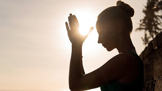 A woman trying to focus, think, be awake