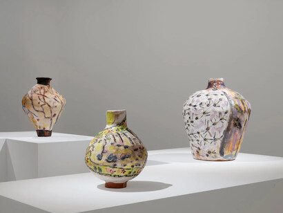 Jennifer Rochlin, Suns and Lovers, vue d'exposition. Avec l'aimable autorisation de la Galerie Mariane Ibrahim