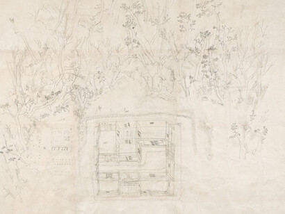 Lee Youngbin, Hanok, 2014, Korean Ink and pencil on Korean Paper, 244 x 240 cm 