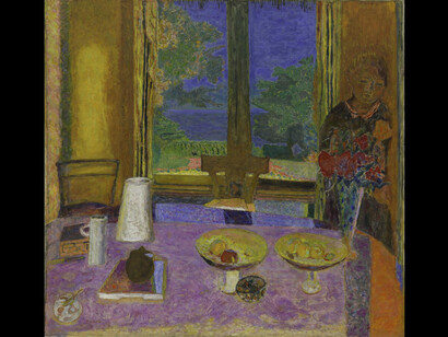 Pierre Bonnard, "Dining Room on the Garden," 1935, oil on canvas. Solomon R. Guggenheim, New York, Solomon R. Guggenheim Founding Collection, by gift. © 2023 Artists Rights Society (ARS), New York / ADAGP, Paris. Courtesy of Kimbell Art Museum