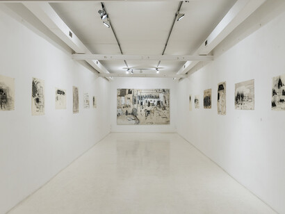 Interno via degli Ausoni, Fondazione Pastificio Cerere, Installation view. Crediti: Andrea Musicò