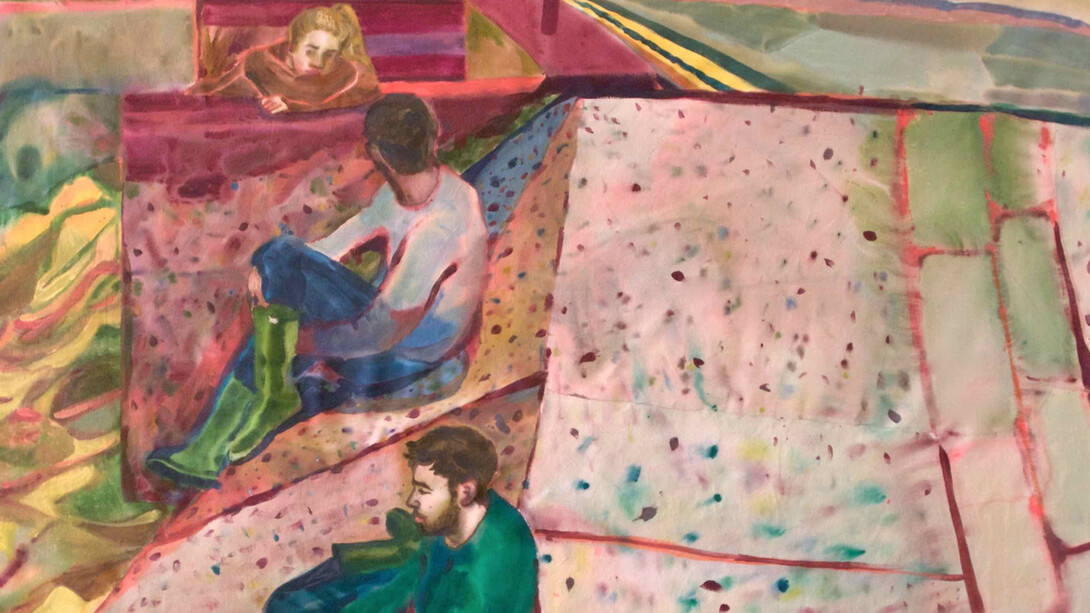 Concrete Shadows, 2019, Acrylic on canvas, 180 x 225 cm. Courtesy of Huxley-Parlour Gallery