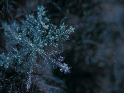 Fotografia macro de um floco de neve