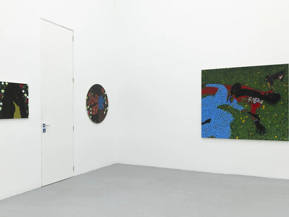 Olasunkanmi Akomolehin, Moments that shape us, exhibition view. Courtesy of Ethan Cohen Gallery