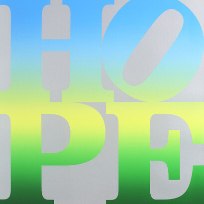 Robert Indiana, Four Seasons of HOPEbook (3_4), (silver), A portfolio of 4 Silkscreen Prints on coventry archival rag, 2012, Edition of 125, 74.9 x 89.2 cm