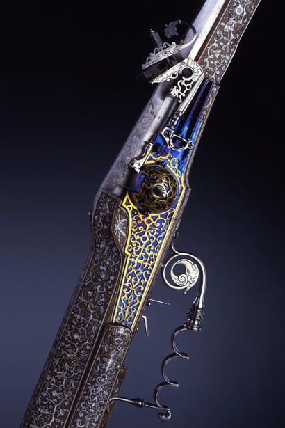 Marx Götersdorfer, Elias Leckner, Linz, 1601. Wheellock rifle of elector Christian II of Saxony (detail). Courtesy of Albertinum Museum
