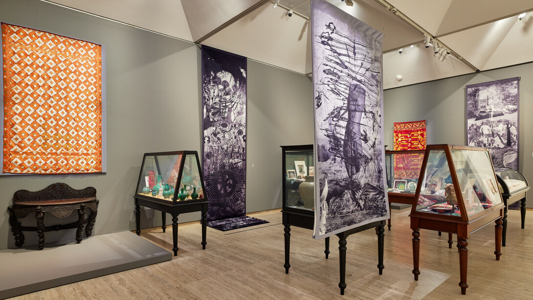 Nusra Latif Qureshi, Birds in far pavilions, exhibition view. Courtesy of the Art Gallery of NSW