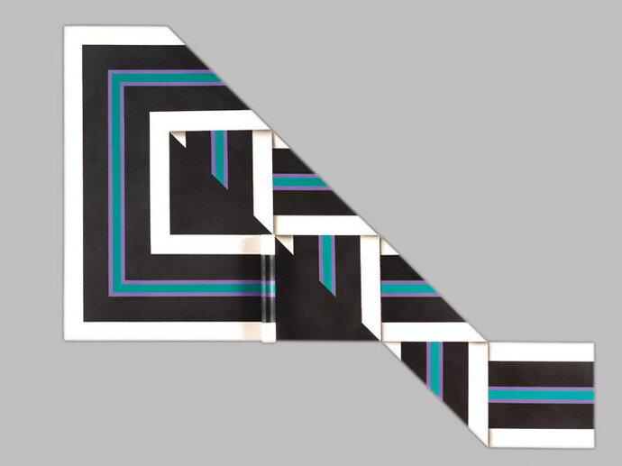 Omar Rayo, Geometría Vibrante, Trip-to-Rio, 1968, Acrílico sobre tela, 136×171 cm