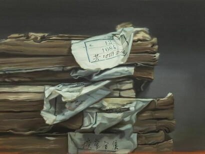 Xie Xiaoze (b. 1966), Chinese Library No.53, 2012, Oil on linen, 39 3/8 x 59 in (100 x 150 cm). Courtesy of the artist and Chambers Fine Art