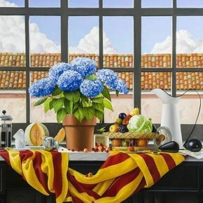 James Aponovich, La Cucina, Panicale, 2013, Oil on canvas, 60 x 72 in.