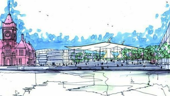 Concept sketch for the National Assembly for Wales, Credit: Rogers Stirk Harbour + Partners