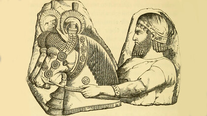 Depiction of a relief from Khorsabad, the Assyrian capital during the time of Sargon II